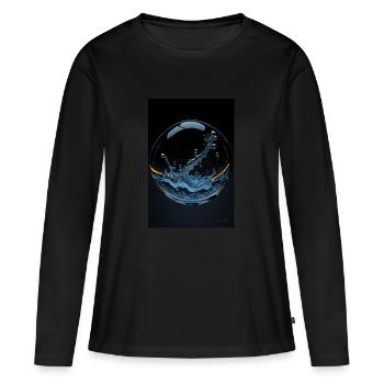 Kaos in einer Blase chrome 2 - Frauen Premium Bio Langarmshirt - Schwarz - Vorne - Julia (174cm)