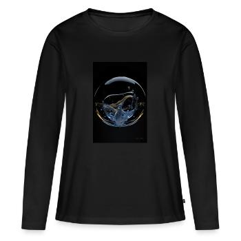Kaos in einer Blase chrome 4 - Frauen Premium Bio Langarmshirt - Schwarz - Vorne - Julia (174cm)