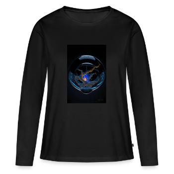 Kaos in einer Blase plasma 1 - Frauen Premium Bio Langarmshirt - Schwarz - Vorne - Julia (174cm)