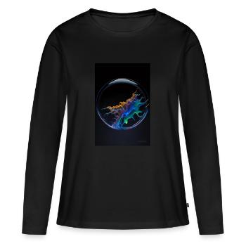 Kaos in einer Blase regenbogen 4 - Frauen Premium Bio Langarmshirt - Schwarz - Vorne - Julia (174cm)