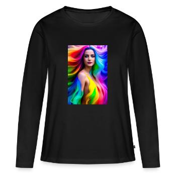 Neon Beauty 4 - T-shirt manches longues Premium bio Femme - noir - Devant - Julia (174cm)