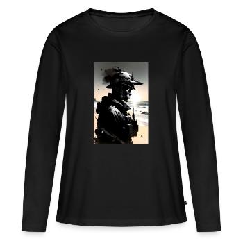Soldier - Women's Premium Organic Long Sleeve Shirt - black - Front - Julia (174cm)