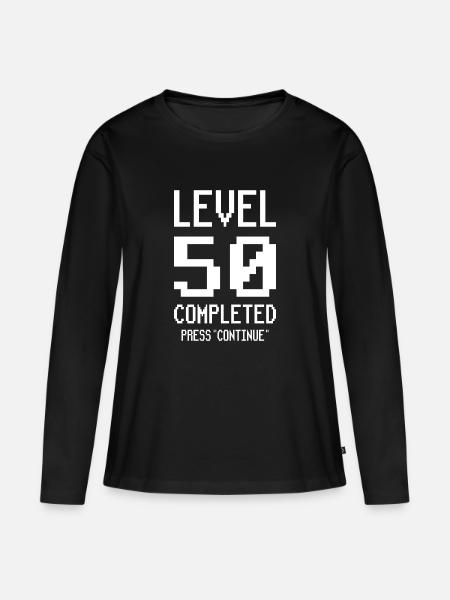 50. Geburtstag Geschenk Gamer - Frauen Premium Bio Langarmshirt - Schwarz