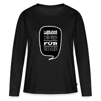 Vin Blanc Animal Berger Chien - T-shirt manches longues Premium bio Femme - noir - Devant - Julia (174cm)