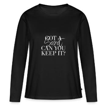 Vous avez un secret, pouvez-vous le garder ? - T-shirt manches longues Premium bio Femme - noir - Devant - Julia (174cm)