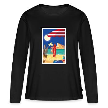 BEC DE L aigle LA CIOTAT - T-shirt manches longues Premium bio Femme - noir - Devant - Julia (174cm)
