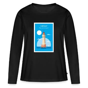 PHARE DE LA JUMENT - T-shirt manches longues Premium bio Femme - noir - Devant - Julia (174cm)
