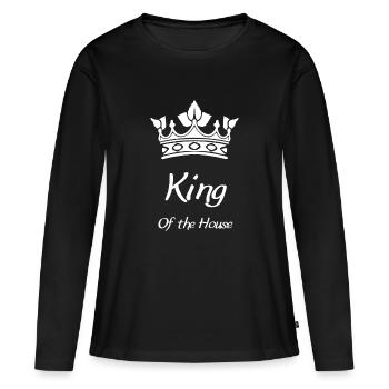 Le Roi de la Maison - design inspiré par la royauté - T-shirt manches longues Premium bio Femme - noir - Devant - Julia (174cm)