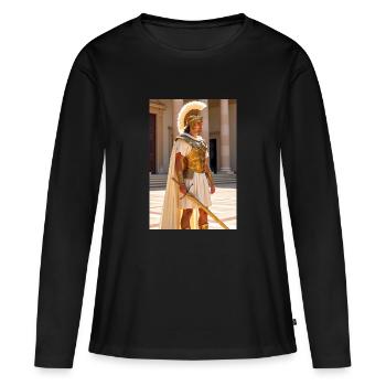 Weißgoldener Wachstills, slawischer Frost verhüllt Roms - Frauen Premium Bio Langarmshirt - Schwarz - Vorne - Julia (174cm)