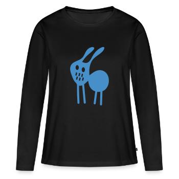 crazy rabbit v2 (© alteerian) - Frauen Premium Bio Langarmshirt - Schwarz - Vorne - Julia (174cm)