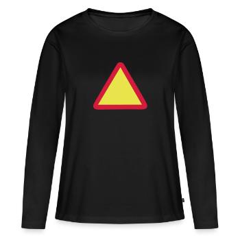 triangle de signalisation - T-shirt manches longues Premium bio Femme - noir - Devant - Julia (174cm)