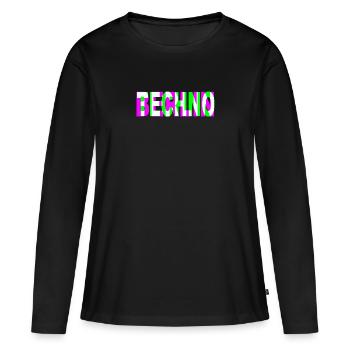 TECHNO BERLIN - T-shirt manches longues Premium bio Femme - noir - Devant - Julia (174cm)
