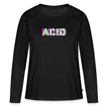 maison acide - T-shirt manches longues Premium bio Femme - noir - Devant - Julia (174cm)
