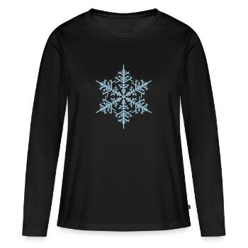 Cristal de glace flocon de neige hiver noel - T-shirt manches longues Premium bio Femme - noir - Devant - Julia (174cm)