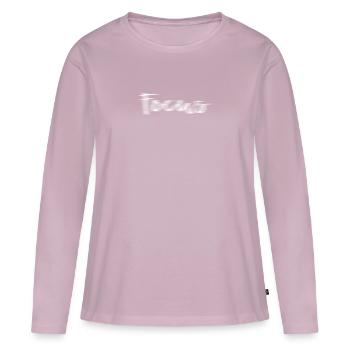 foyer - T-shirt manches longues Premium bio Femme - rose poudré - Devant - Julia (174cm)