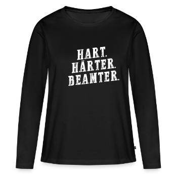 Hart Härter Beamter - Beamten Geschenk - Frauen Premium Bio Langarmshirt - Schwarz - Vorne - Julia (174cm)