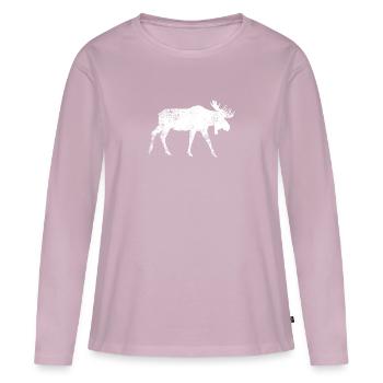 Vintage Moose - Frauen Premium Bio Langarmshirt - Altrosa - Vorne - Julia (174cm)