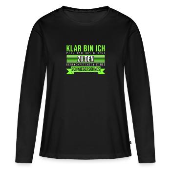 Embarrassant compétence de base du gendre motif - T-shirt manches longues Premium bio Femme - noir - Devant - Julia (174cm)
