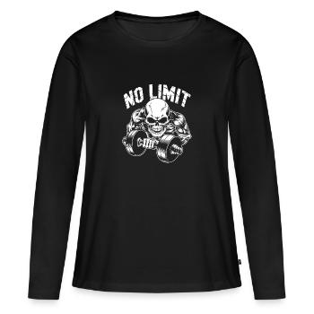 Entraînement de musculation du crâne et No Limit - T-shirt manches longues Premium bio Femme - noir - Devant - Julia (174cm)