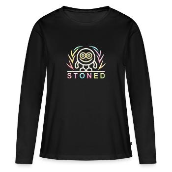 Soft Stoned - Frauen Premium Bio Langarmshirt - Schwarz - Vorne - Julia (174cm)