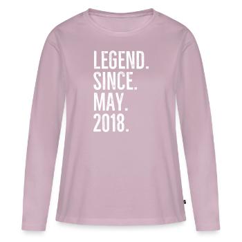 Legend Since May 2018 - Women's Premium Organic Long Sleeve Shirt - dusky pink - Front - Julia (174cm)