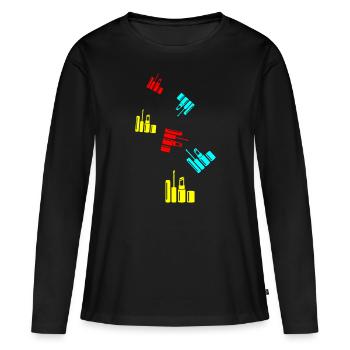 Make Up Kosmetik Icon - Frauen Premium Bio Langarmshirt - Schwarz - Vorne - Julia (174cm)
