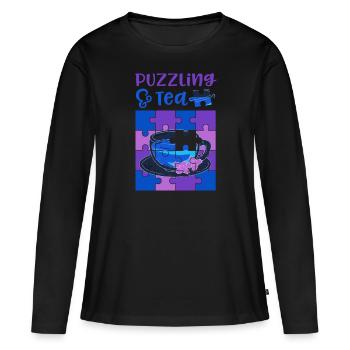Puzzle et thé Hobby Puzzle Puzzle - T-shirt manches longues Premium bio Femme - noir - Devant - Julia (174cm)