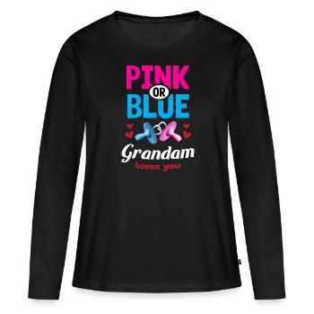 Grand-mère rose ou bleu vous aime Genre Révéler La fête - T-shirt manches longues Premium bio Femme - noir - Devant - Julia (174cm)