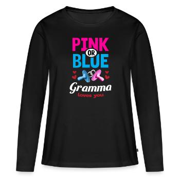 Rose ou Bleu Gramma vous aime Genre Révéler Party - T-shirt manches longues Premium bio Femme - noir - Devant - Julia (174cm)