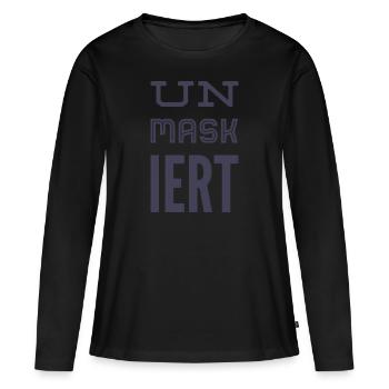UN MASKED - Démasqué - Démasqué. NOUVEAU HIT! - T-shirt manches longues Premium bio Femme - noir - Devant - Julia (174cm)
