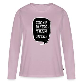 Concours de pâtisserie cadeau Dork Bday Baking - T-shirt manches longues Premium bio Femme - rose poudré - Devant - Julia (174cm)