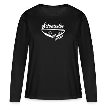 Schmiedin In Rente Rentnerin Ruhestand Arbeitsende - Frauen Premium Bio Langarmshirt - Schwarz - Vorne - Julia (174cm)