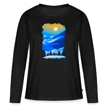 Winter Landscape Snow Nature Mountains Trees Forest 1 - Women's Premium Organic Long Sleeve Shirt - black - Front - Julia (174cm)