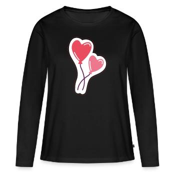 Ballon - T-shirt manches longues Premium bio Femme - noir - Devant - Julia (174cm)