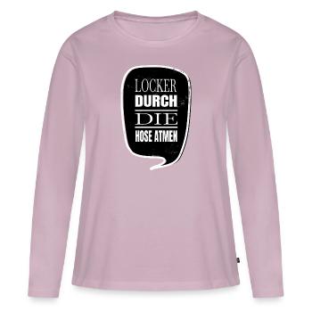 geschenkidee statement weihnachten - Frauen Premium Bio Langarmshirt - Altrosa - Vorne - Julia (174cm)