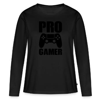 pro gamer - Frauen Premium Bio Langarmshirt - Schwarz - Vorne - Julia (174cm)