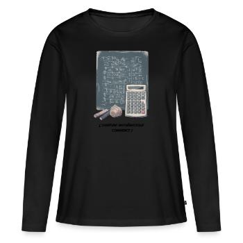 Das mathematische Abenteuer - Frauen Premium Bio Langarmshirt - Schwarz - Vorne - Julia (174cm)