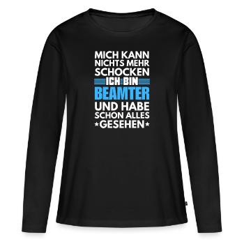 Fonctionnaire non choquable - T-shirt manches longues Premium bio Femme - noir - Devant - Julia (174cm)