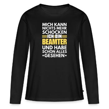 Fonctionnaire non choquable - T-shirt manches longues Premium bio Femme - noir - Devant - Julia (174cm)
