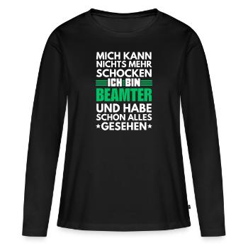 Officier non choquable - T-shirt manches longues Premium bio Femme - noir - Devant - Julia (174cm)