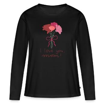 Je t'aime, maman! - T-shirt manches longues Premium bio Femme - noir - Devant - Julia (174cm)