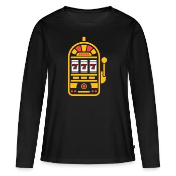 Casino - T-shirt manches longues Premium bio Femme - noir - Devant - Julia (174cm)