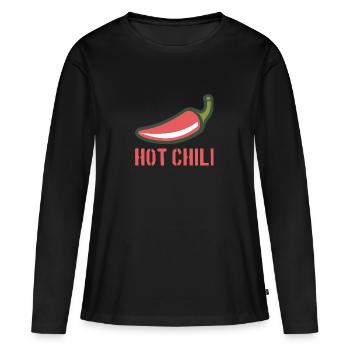 Chili Hot Chili - T-shirt manches longues Premium bio Femme - noir - Devant - Julia (174cm)