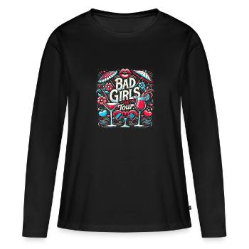 Girls on Tour Attention Women on Tour - Women's Premium Organic Long Sleeve Shirt - black - Front - Julia (174cm)