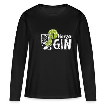 GIN HerzoGIN - Geschenk für Gin Liebhaberin Verkos - Frauen Premium Bio Langarmshirt - Schwarz - Vorne - Julia (174cm)