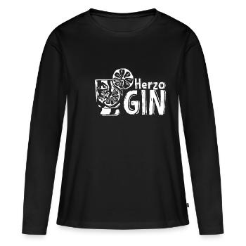 GIN HerzoGIN - Geschenk für Gin Liebhaberin Gin - Frauen Premium Bio Langarmshirt - Schwarz - Vorne - Julia (174cm)