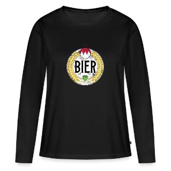 Houblon, Malt & Franconie -Bière- - T-shirt manches longues Premium bio Femme - noir - Devant - Julia (174cm)