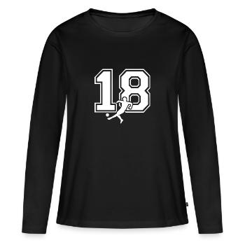 Soccer Number 18 Soccer Player - Women's Premium Organic Long Sleeve Shirt - black - Front - Julia (174cm)