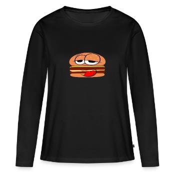 Tired burger - Women's Premium Organic Long Sleeve Shirt - black - Front - Julia (174cm)