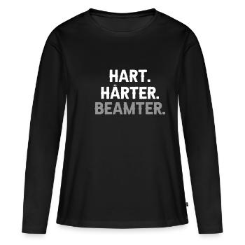 Hart Härter Beamter - Beamten Geschenk - Frauen Premium Bio Langarmshirt - Schwarz - Vorne - Julia (174cm)